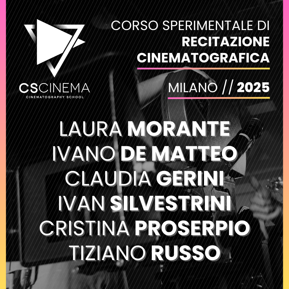 Locandina corso recitazione cinematografica Milano 2025