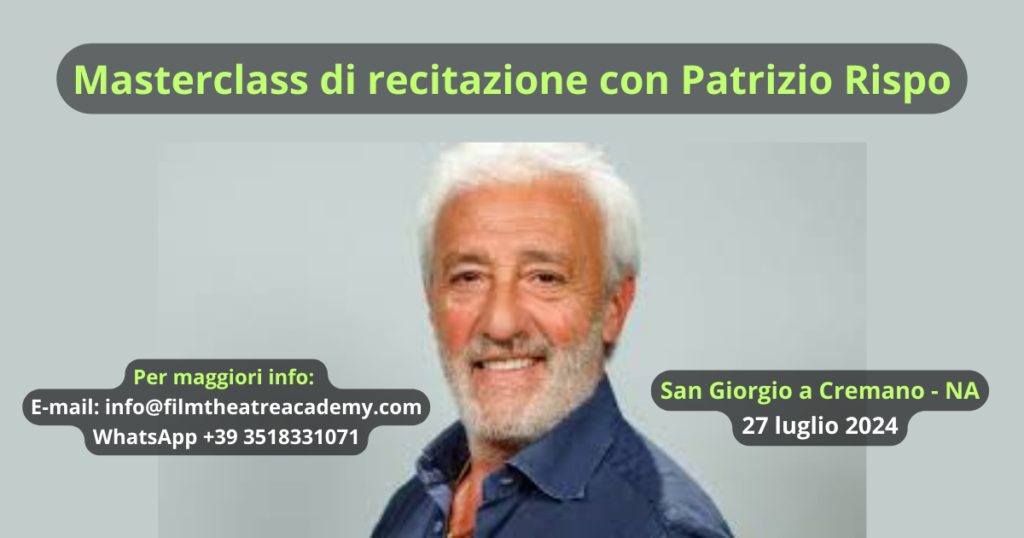 Locandina Masterclass di recitazione Patrizio Rispo.