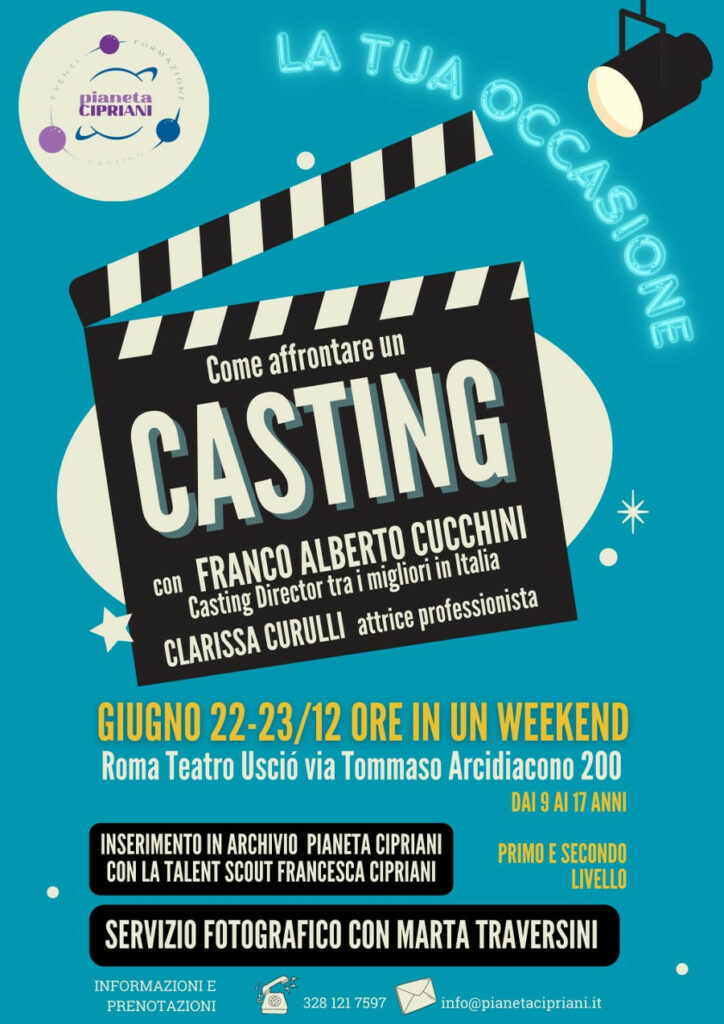 locandina masterclass come affrontare un casting