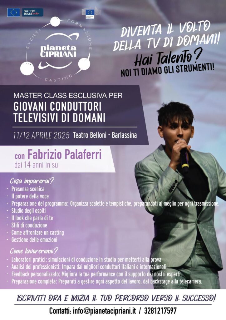 locandina masterclass giovani conduttori televisivi