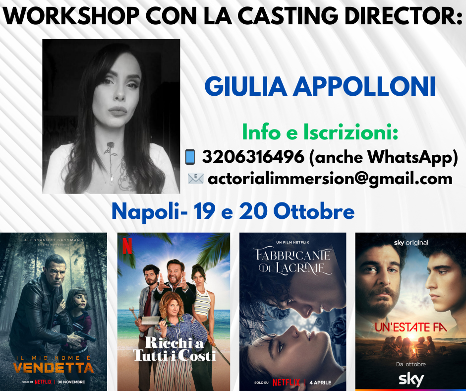 locandina Workshop con la Casting Director Giulia Appolloni